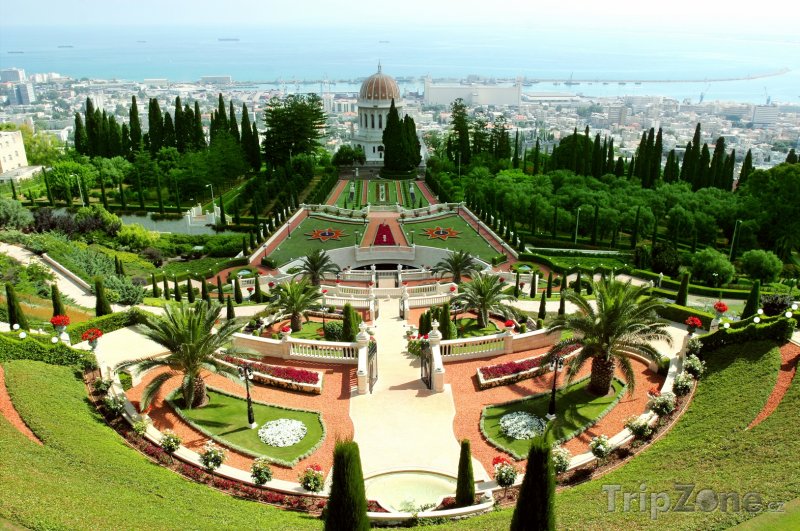 Fotka, Foto Zahrady Bahai ve městě Haifa (Izrael)