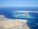 Ostrov Giftun u Hurghady z ptačí perspektivy