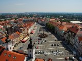 Hradec Králové, pohled z Bílé věže na Velké náměstí