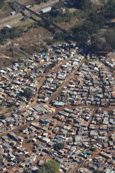 Fotka, Foto Letecký pohled na městskou část Soweto (Johannesburg, Jihoafrická republika)