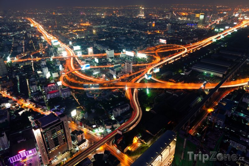 Fotka, Foto Noční doprava v Bangkoku (Bangkok, Thajsko)