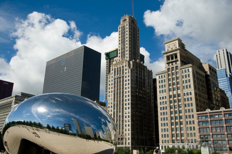 Fotka, Foto Skulptura Cloud Gate v Chicagu (Chicago, USA)