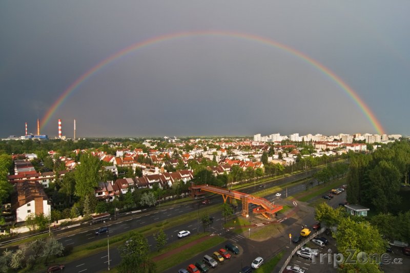Fotka, Foto Duha nad městem (Varšava, Polsko)