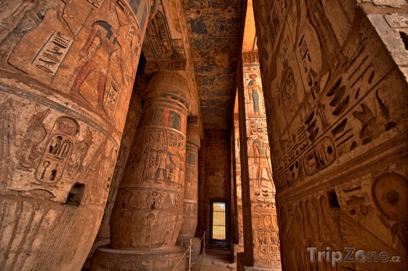 Fotka, Foto Hieroglyfy v Medinit Habu (Egypt)