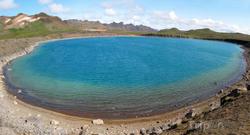 Fotka, Foto Kráterové jezero Graenavatn (Reykjavík, Island)