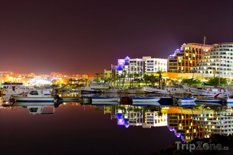 Fotka, Foto Město v noci (Ejlat, Izrael)