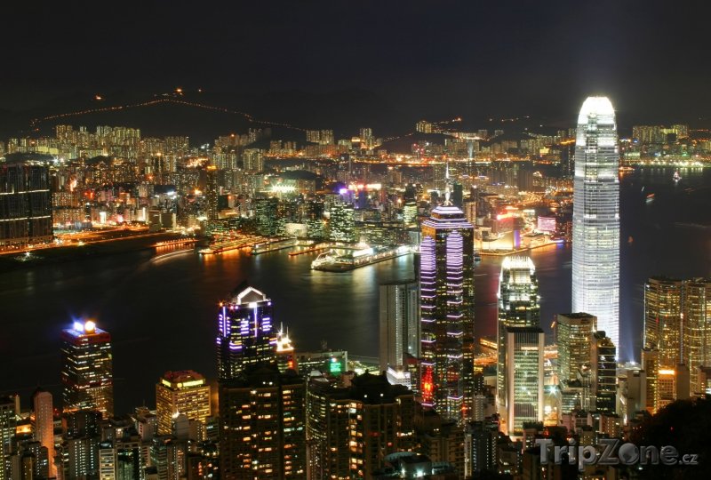 Fotka, Foto Noční Victoria Harbour (Hongkong)