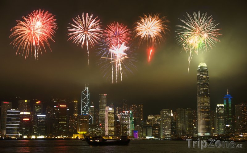 Fotka, Foto Novoroční ohňostroj (Hongkong)