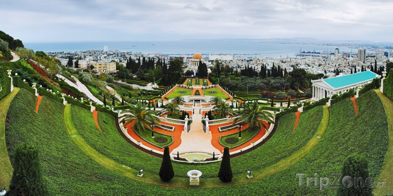 Fotka, Foto Panoráma zahrad Bahá'í (Haifa, Izrael)