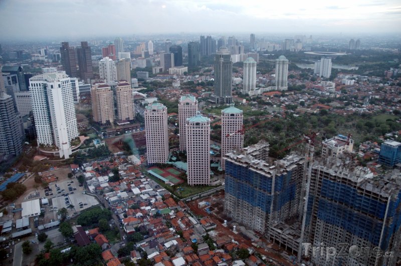 Fotka, Foto Pohled na město z mrakodrapu (Jakarta, Indonésie)