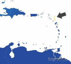 Poloha Antiguy a Barbudy na mapě Karibiku