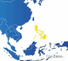Poloha Filipín na mapě Asie