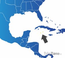 Poloha Kajmanských ostrovů na mapě Karibiku