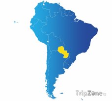 Poloha Paraguaye na mapě Jižní Ameriky