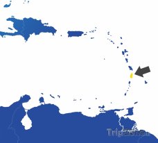 Poloha Svaté Lucie na mapě Karibiku