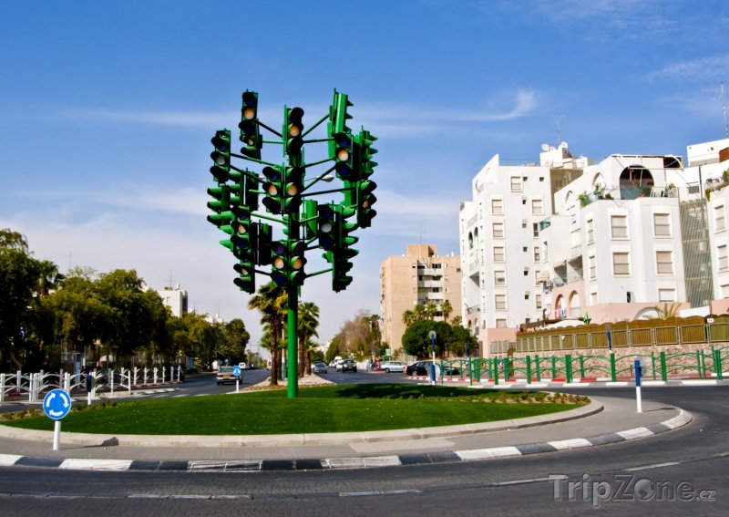 Fotka, Foto Semafory na kruhovém objezdu (Ejlat, Izrael)