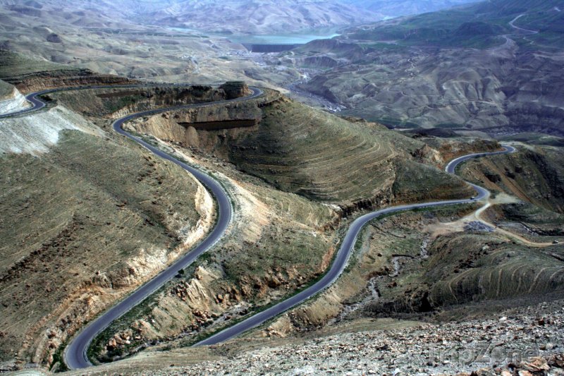 Fotka, Foto Silnice v rokli Wadi Mujib (Jordánsko)