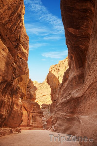 Fotka, Foto Siq, vstup do skalního města Petra (Jordánsko)