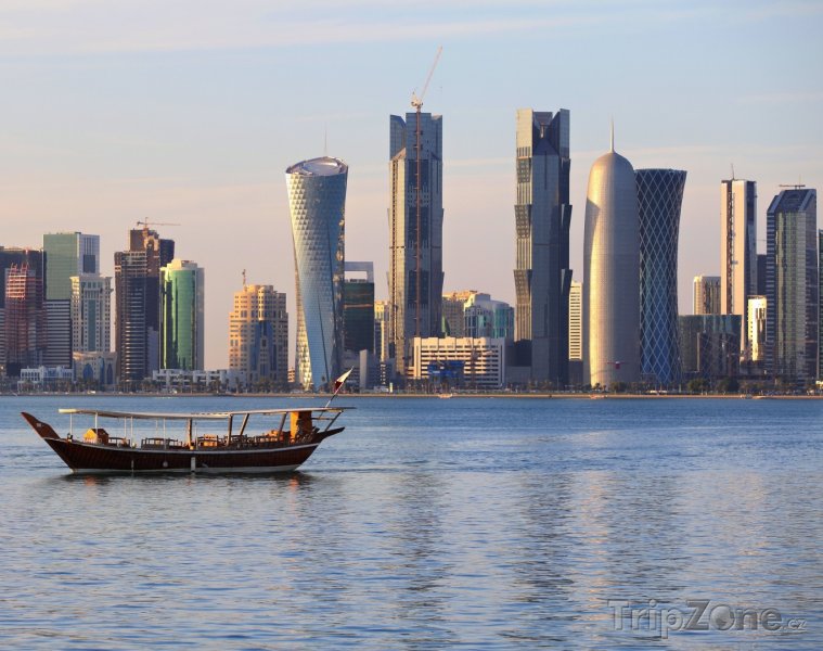 Fotka, Foto Mrakodrapy na pobřeží v Dauhá (Katar)