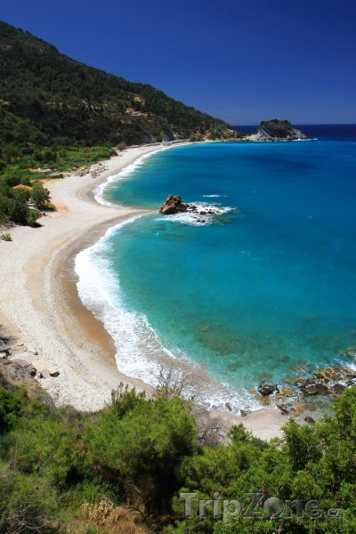 Fotka, Foto Pohled z kopce na pláž (Samos, Řecko)