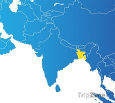 Poloha Bangladéše na mapě Asie
