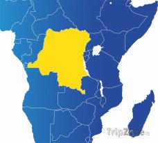 Poloha Demokratické rep. Kongo na mapě Afriky