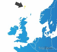 Poloha Faerských ostrovů na mapě Evropy
