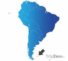 Poloha Falklandů na mapě Jižní Ameriky