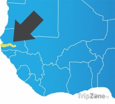 Poloha Gambie na mapě Afriky