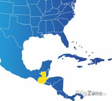 Poloha Guatemaly na mapě Severní Ameriky