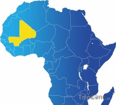 Poloha Mali na mapě Afriky