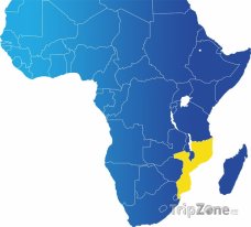 Poloha Mosambiku na mapě Afriky