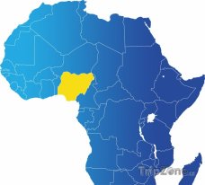 Poloha Nigérie na mapě Afriky