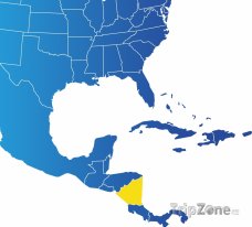 Poloha Nikaragui na mapě Severní Ameriky