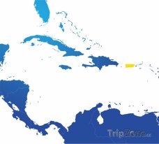 Poloha Portorika na mapě Severní Ameriky
