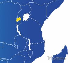 Poloha Rwandy na mapě Afriky