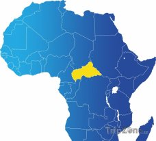 Poloha Středoafrické republiky na mapě Afriky