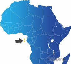 Poloha Svatého Tomáše a Princova ostrova na mapě Afriky
