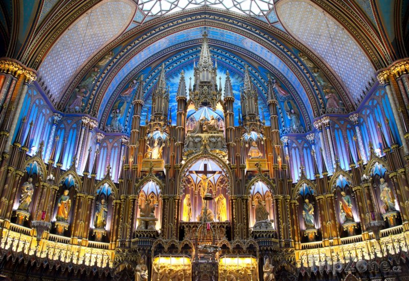 Fotka, Foto Interiér baziliky Notre-Dame v Montrealu (Kanada)