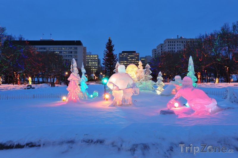 Fotka, Foto Ledové sochy v Edmontonu (Kanada)
