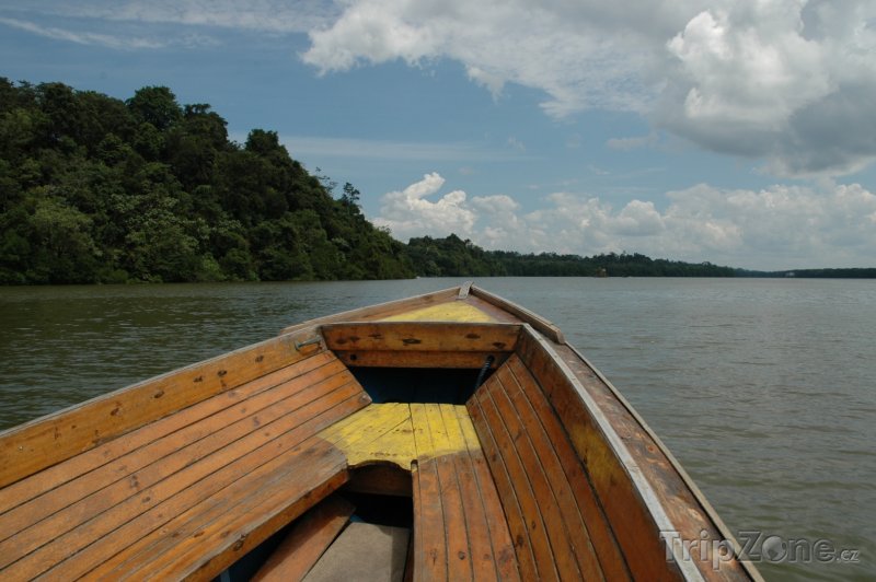 Fotka, Foto Loď na řece Brunej (Brunej)