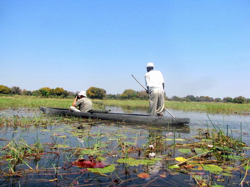 Fotka, Foto Makoro, kánoe používané na řece Okavango (Botswana)