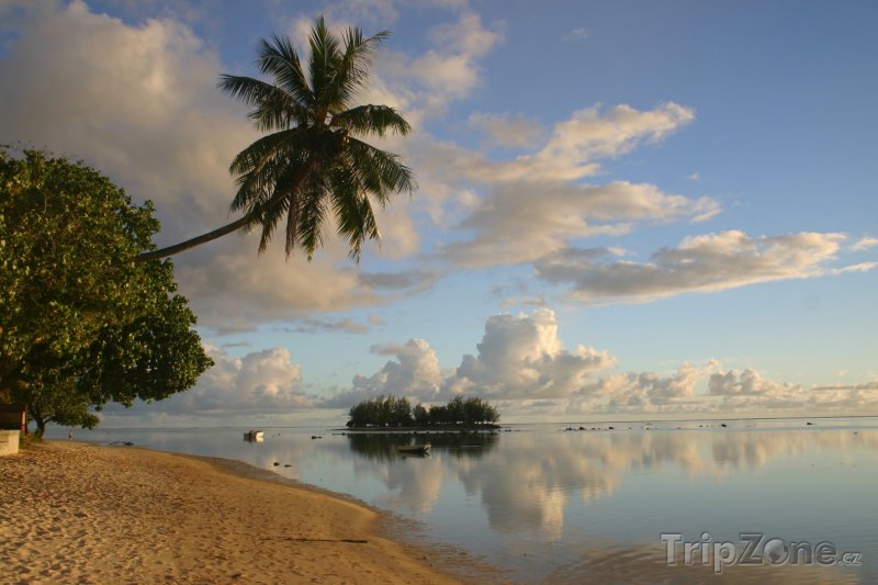 Fotka, Foto Pláž na ostrově Moorea (Francouzská Polynésie)