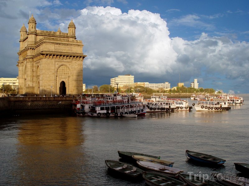 Fotka, Foto Pobřeží Bombaje s Bránou Indie (Indie)