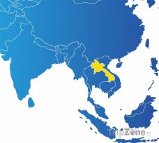 Poloha Laosu na mapě Asie