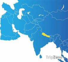 Poloha Nepálu na mapě Asie