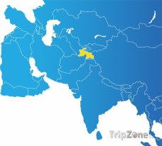 Poloha Tadžikistánu na mapě Asie