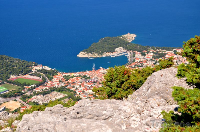 Fotka, Foto Pohled na město Makarska z hory sv. Jura (Makarská riviéra, Chorvatsko)