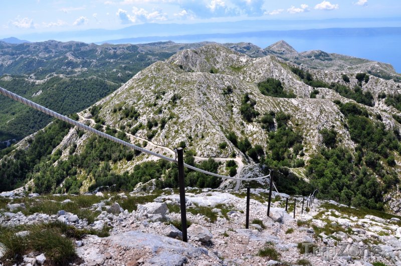 Fotka, Foto Pohled na pohoří Biokovo z hory sv. Jura (Makarská riviéra, Chorvatsko)