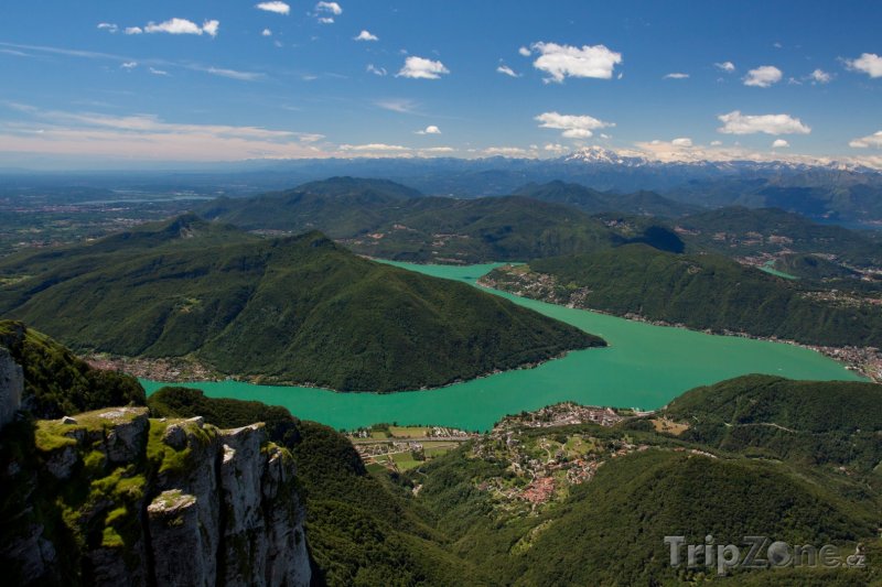 Fotka, Foto Pohled z hory Generoso na Luganské jezero (Švýcarsko)